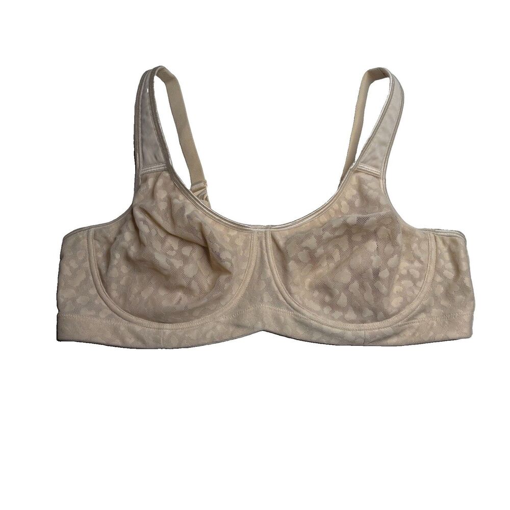 Title Nine Super Lace Leopard Print 2.0 Underwire Bra Nude Beige Size 36DD